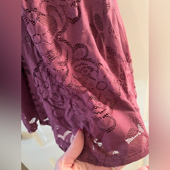 Altar’d State Mauve Lacey Nylon & Polyester Mid length Dress Women’s size XS - Picture 5 of 15